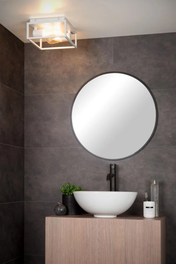 Lucide CARLYN - Flush ceiling light Bathroom - 2xE14 - IP54 - White - ambiance 1